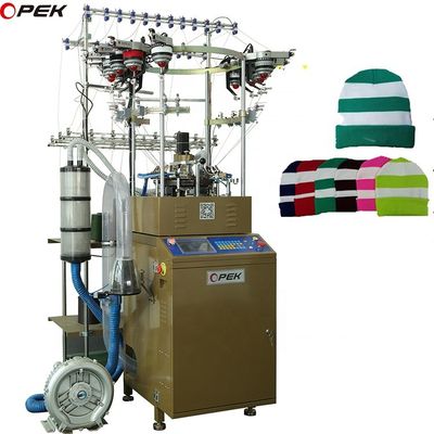 Κίτρινη Jacquard Cap παραγωγή OPEK Muslim Cap πλέξιμο μηχανή με πλήρως αυτόματο συναγερμό