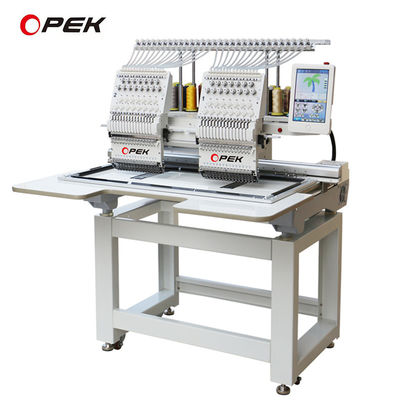 1200RPM Opek 2 Κεφαλές 12/15 βελόνες High Speed Hat T-shirt επίπεδη μηχανή κεντήματος υπολογιστή