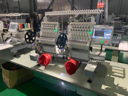 1200RPM Opek 2 Κεφαλές 12/15 βελόνες High Speed Hat T-shirt επίπεδη μηχανή κεντήματος υπολογιστή