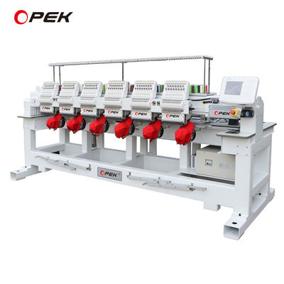 6 κεφαλές 1200 Rpm Υπολογισμένη μηχανή κέντησης με KOBAN Rotary Hook και Cap Driver